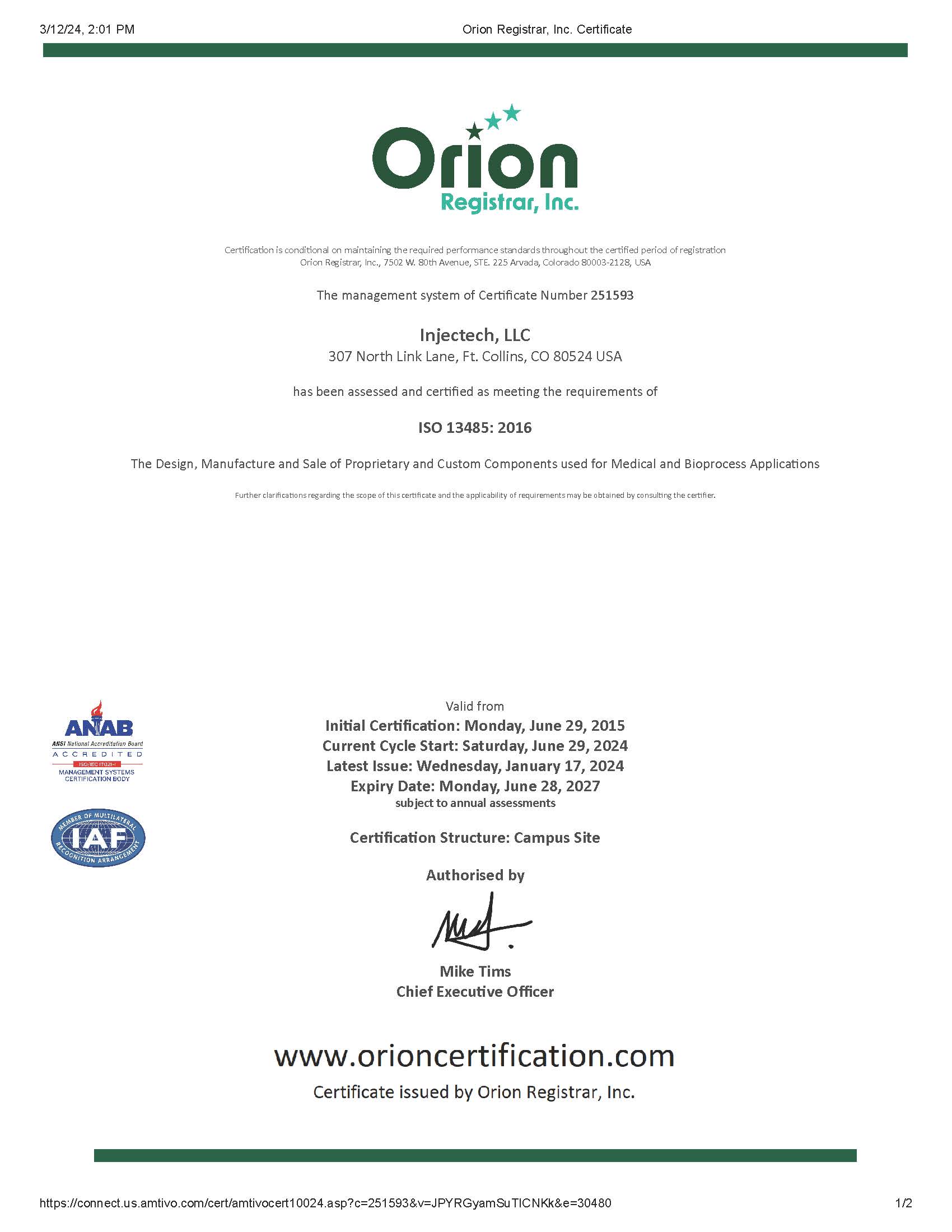 ISO Certificate 2024